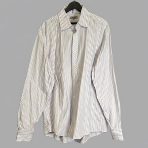 Ted Baker London Men’s Dress Shirt Size 6 Striped 100% Cotton Made in Portugal